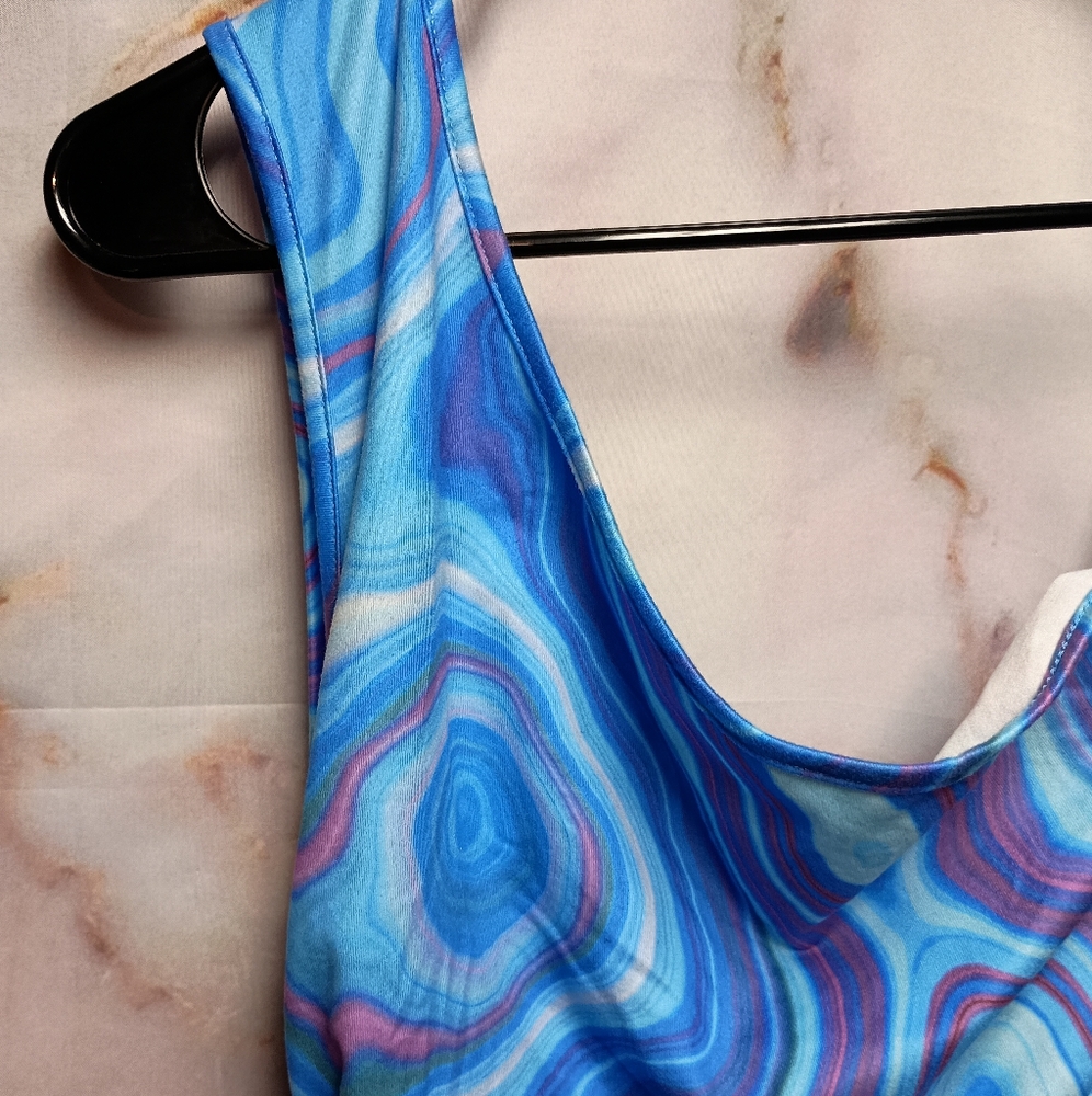 Shein One Shoulder Marble Cinchedβ Tank - Picture 3 of 5